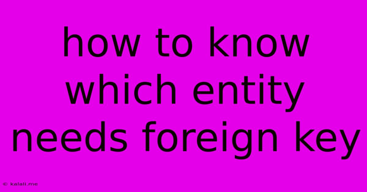 How To Know Which Entity Needs Foreign Key