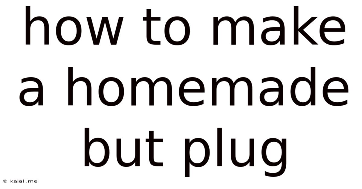 How To Make A Homemade But Plug