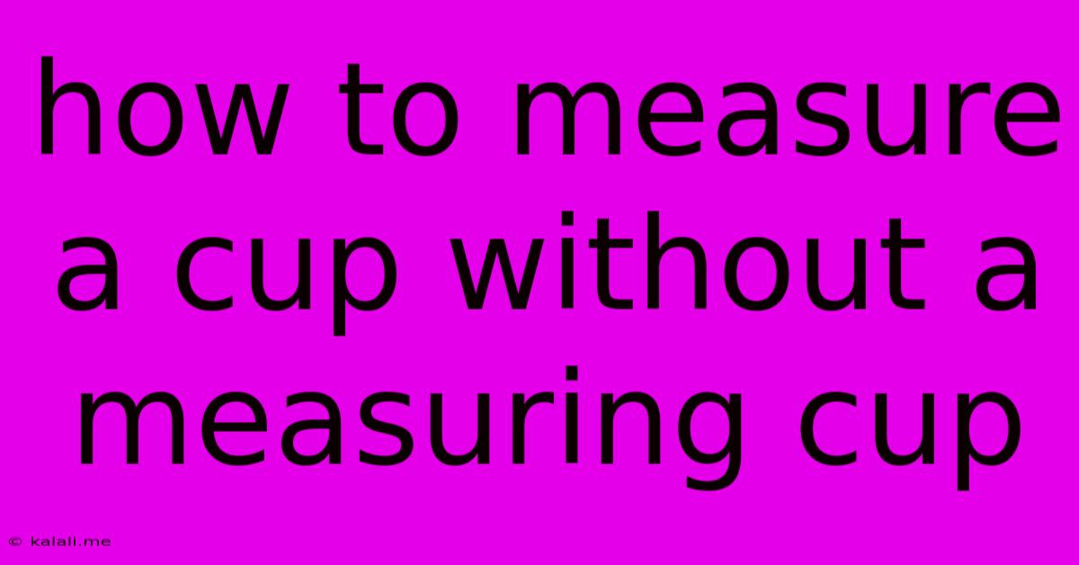 How To Measure A Cup Without A Measuring Cup