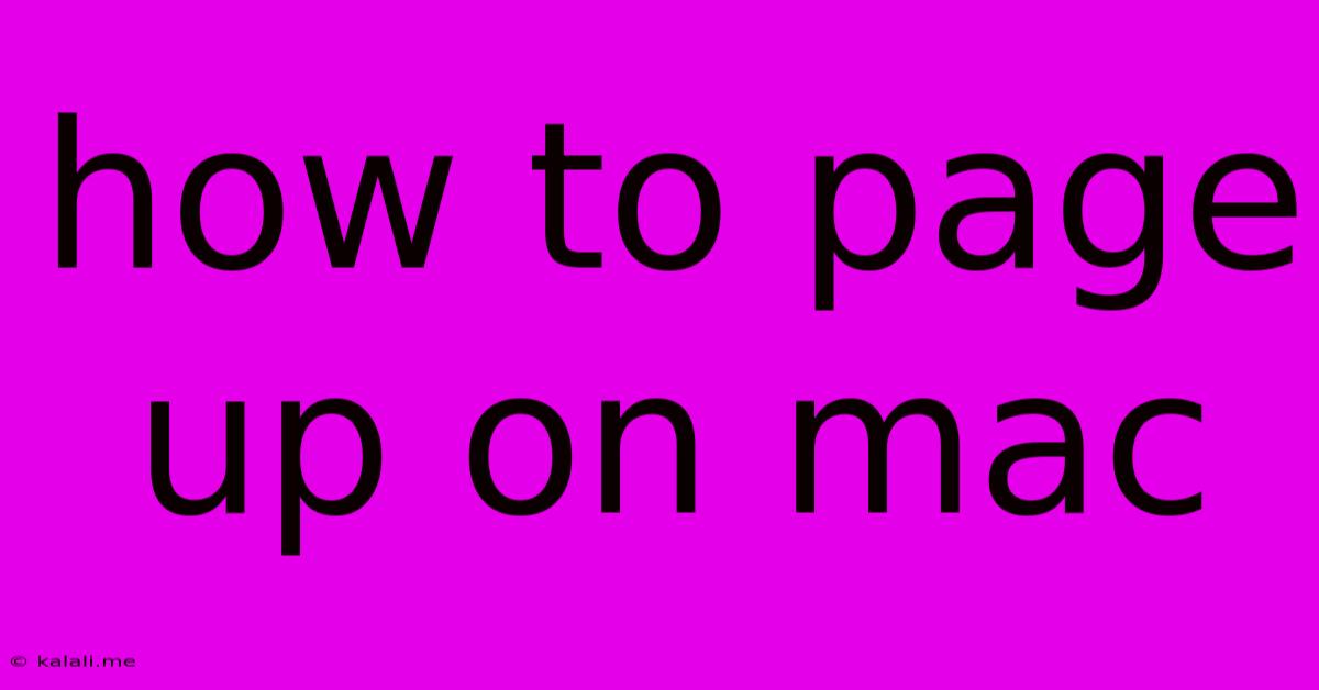 How To Page Up On Mac