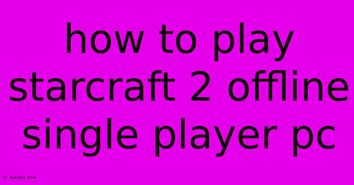 How To Play Starcraft 2 Offline Single Player Pc