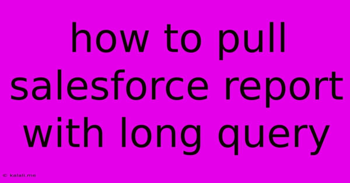 How To Pull Salesforce Report With Long Query