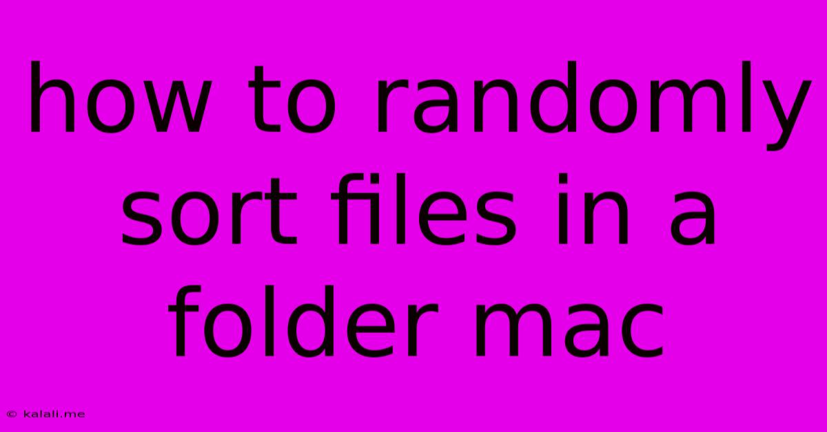 How To Randomly Sort Files In A Folder Mac