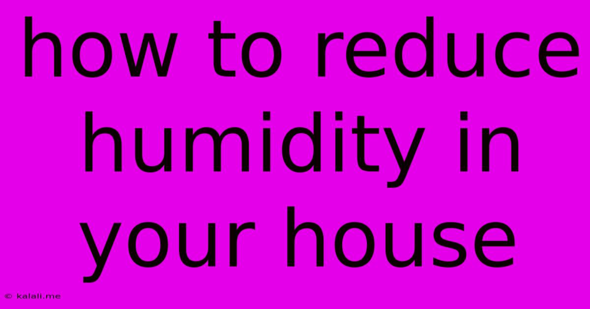 How To Reduce Humidity In Your House