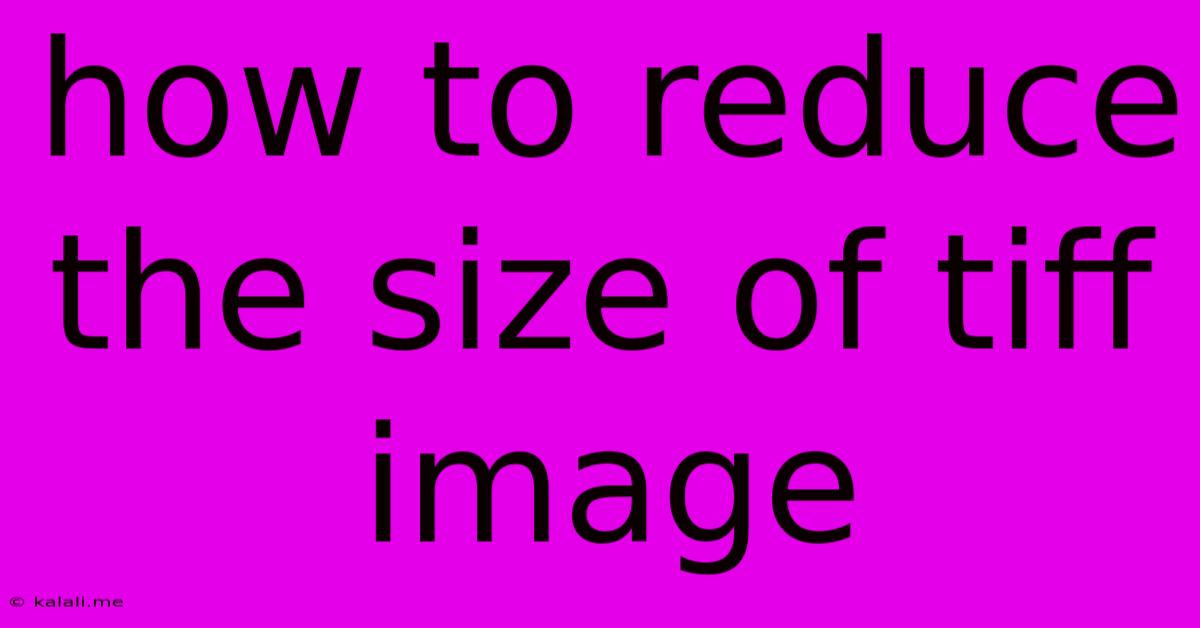 How To Reduce The Size Of Tiff Image