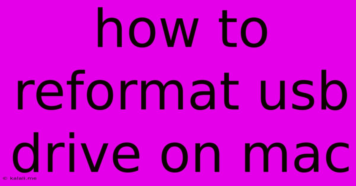 How To Reformat Usb Drive On Mac