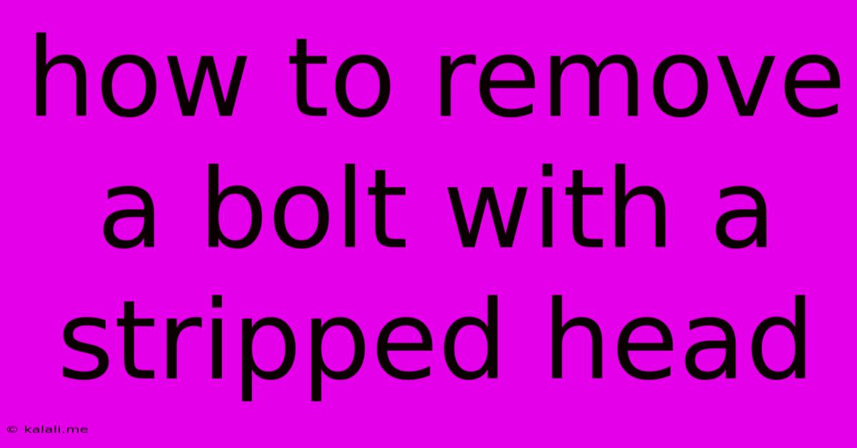 How To Remove A Bolt With A Stripped Head