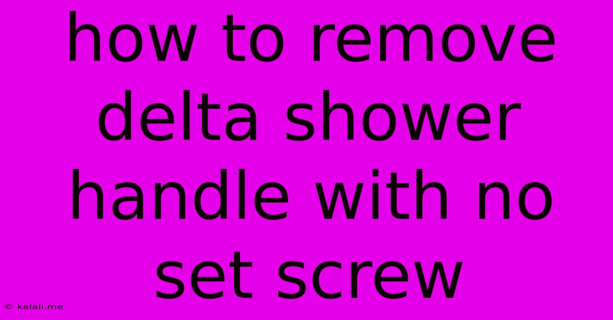 How To Remove Delta Shower Handle With No Set Screw