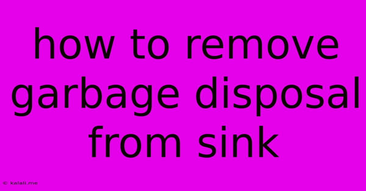 How To Remove Garbage Disposal From Sink
