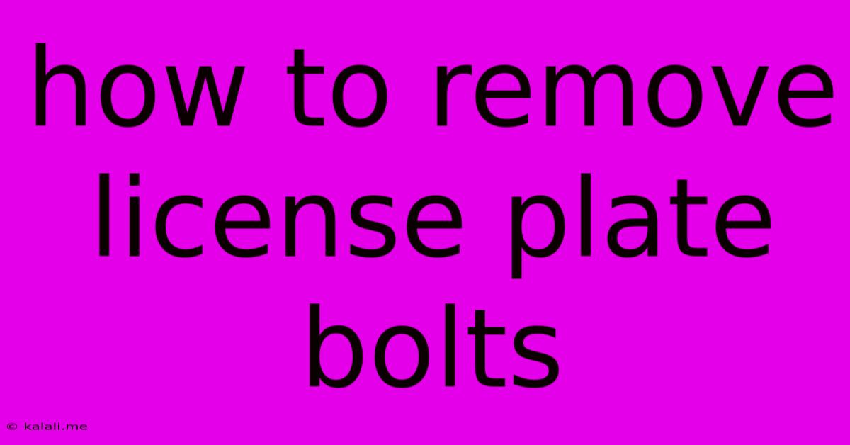 How To Remove License Plate Bolts