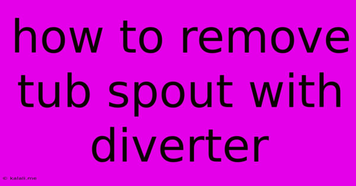 How To Remove Tub Spout With Diverter