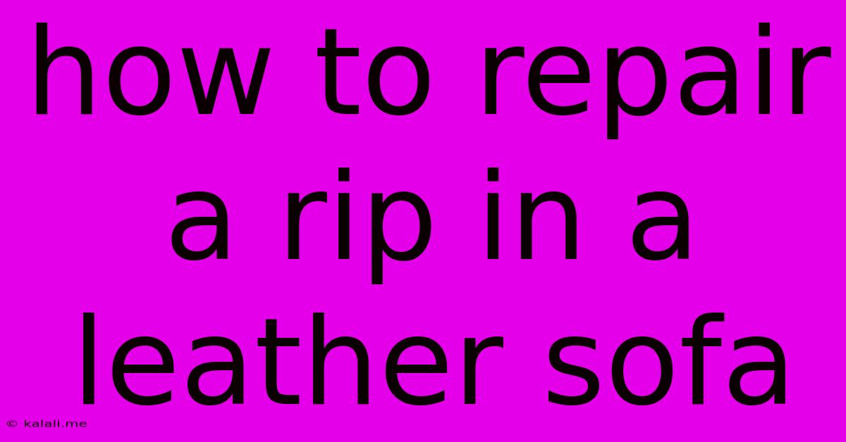 How To Repair A Rip In A Leather Sofa