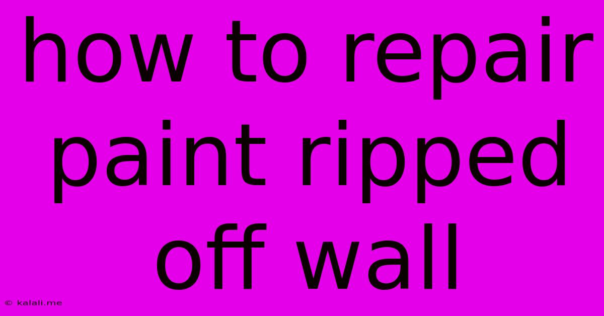 How To Repair Paint Ripped Off Wall
