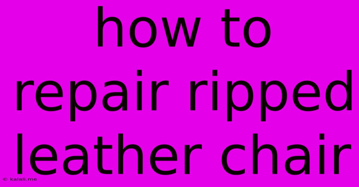 How To Repair Ripped Leather Chair