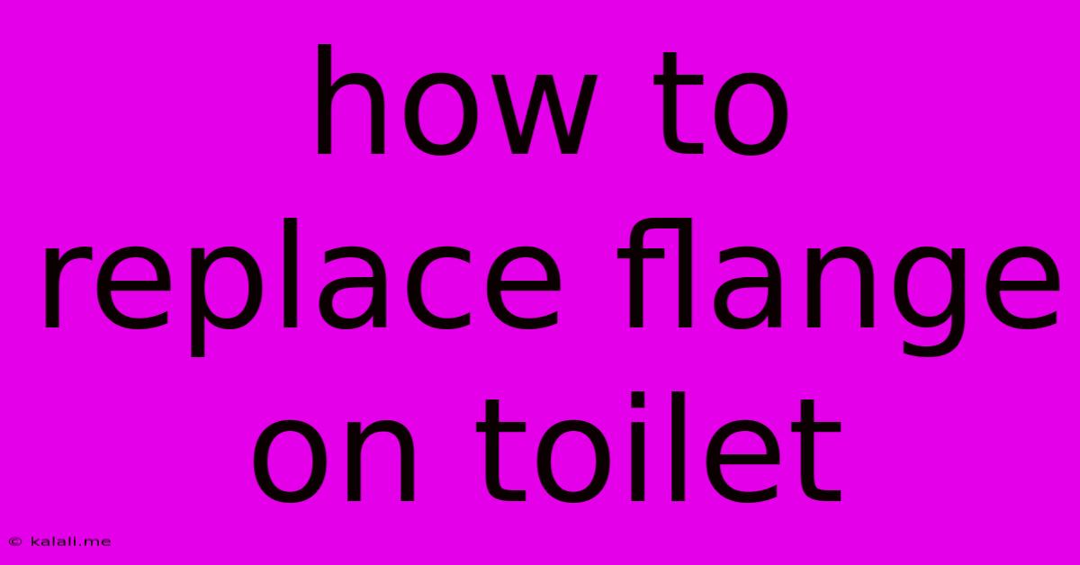 How To Replace Flange On Toilet