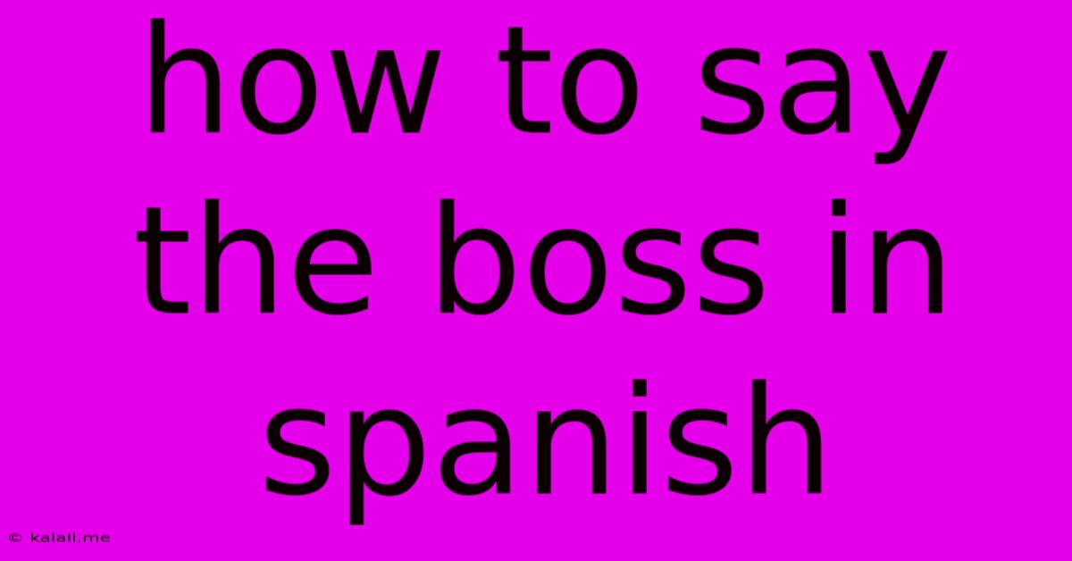 How To Say The Boss In Spanish