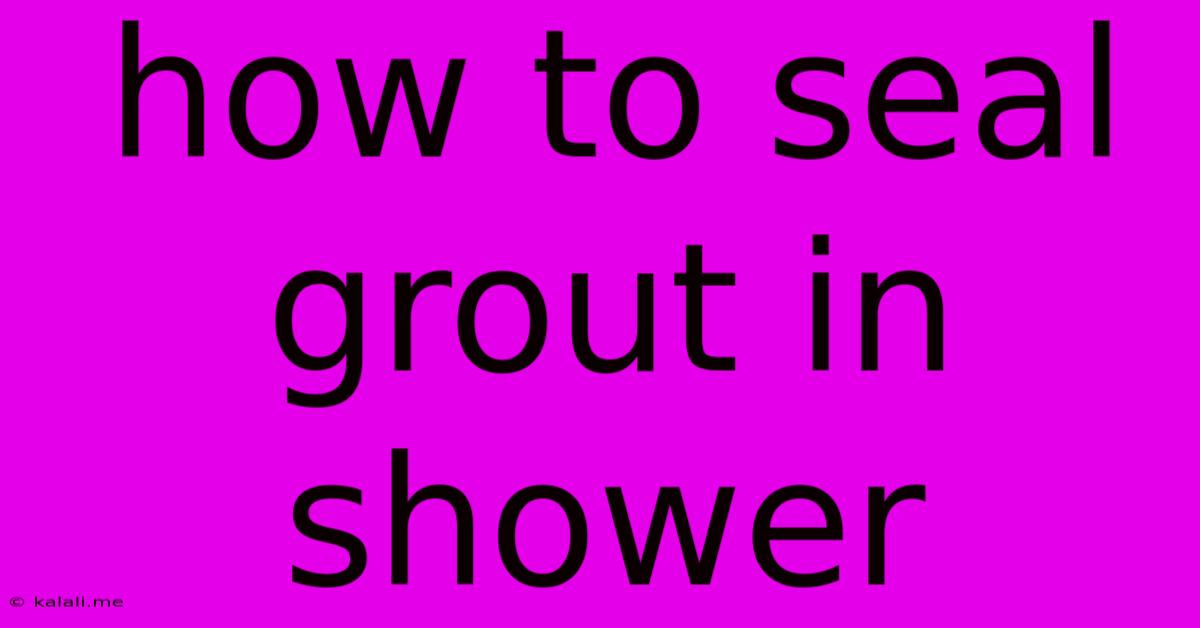 How To Seal Grout In Shower