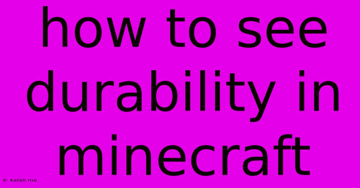 How To See Durability In Minecraft