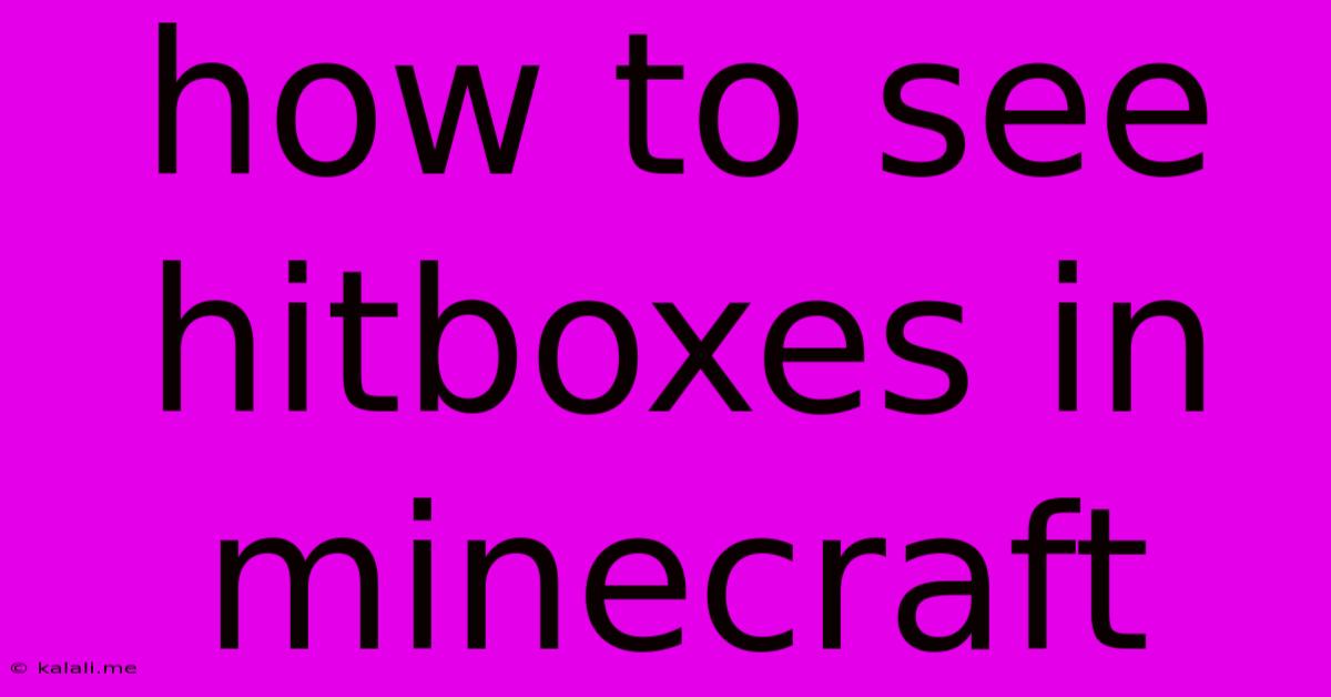How To See Hitboxes In Minecraft