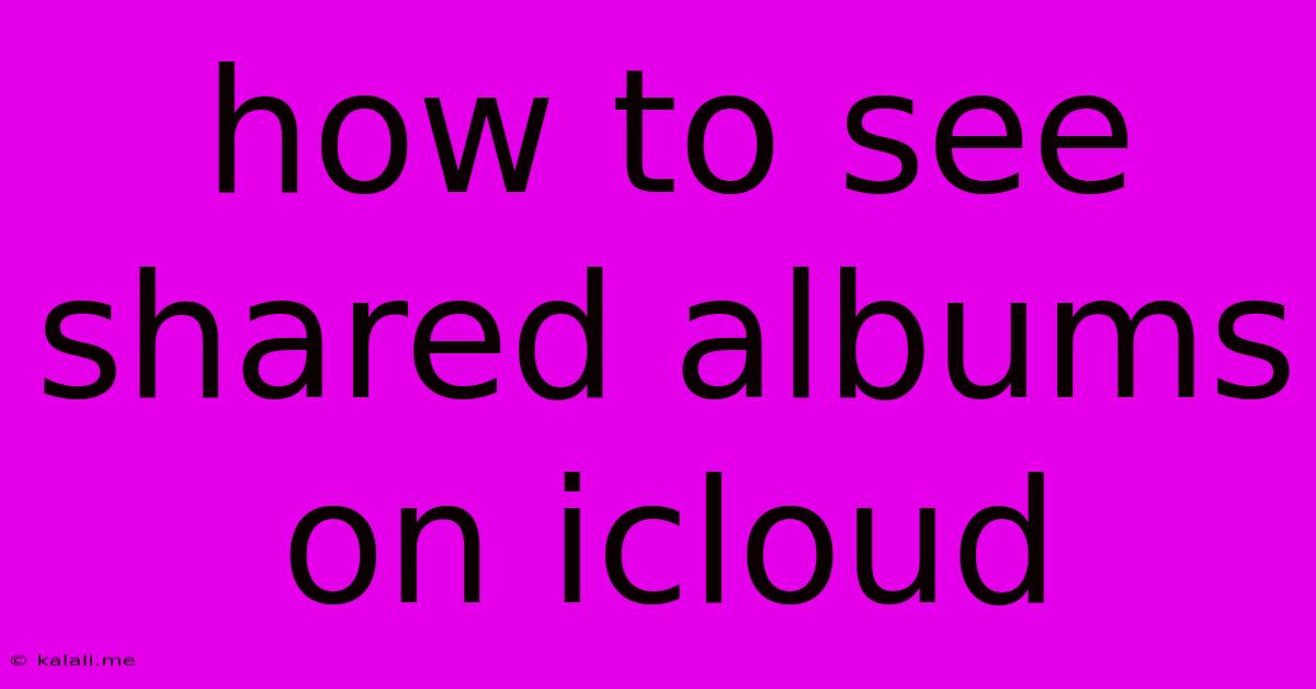 How To See Shared Albums On Icloud