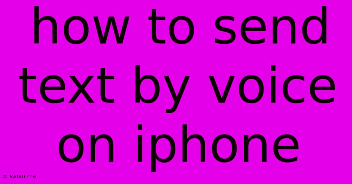 How To Send Text By Voice On Iphone