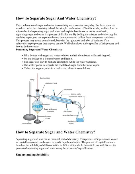 How To Separate Sugar And Water