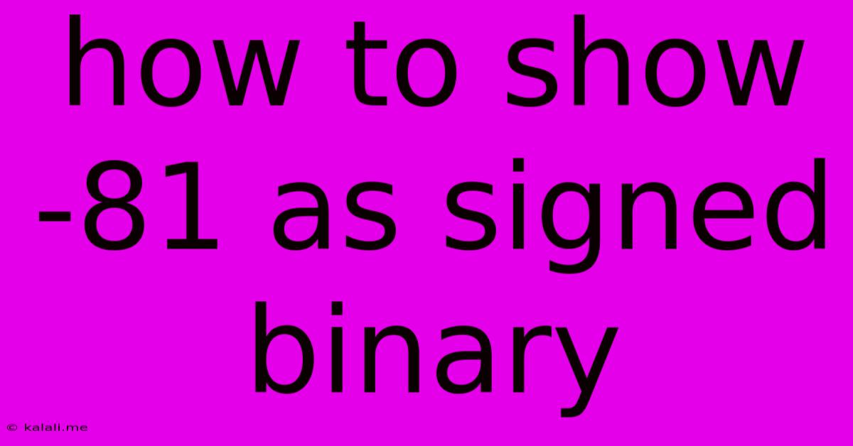 How To Show -81 As Signed Binary