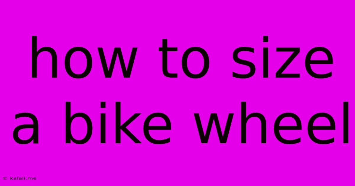 How To Size A Bike Wheel