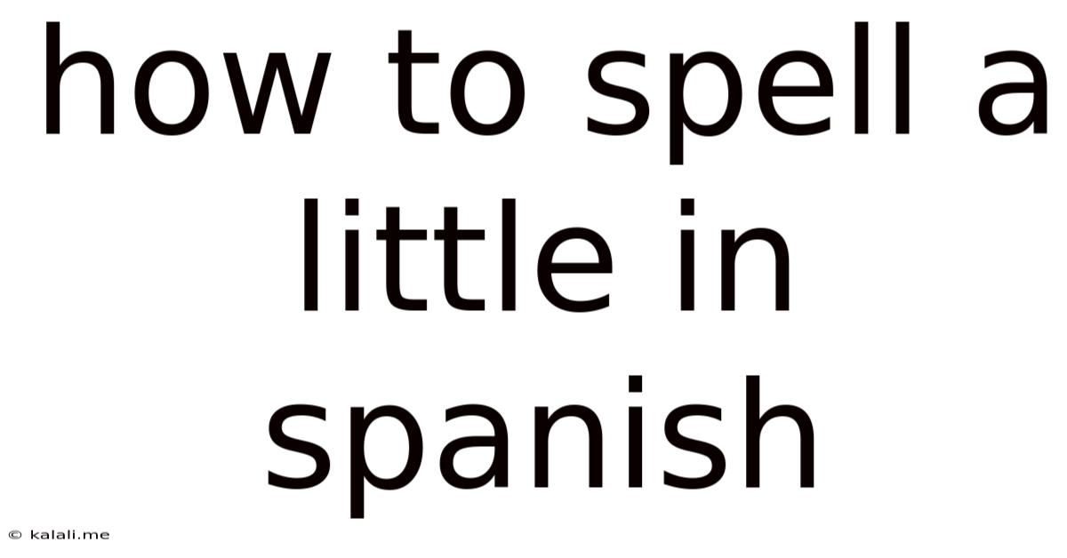 How To Spell A Little In Spanish