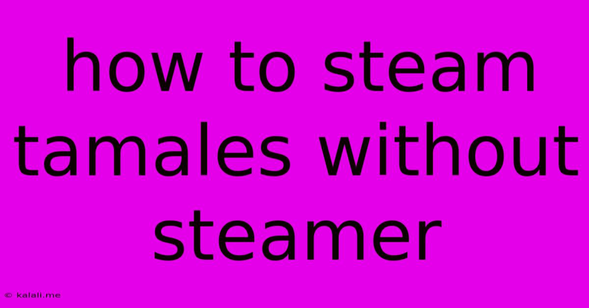 How To Steam Tamales Without Steamer