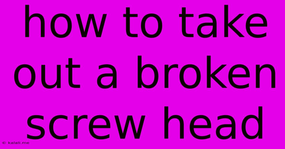 How To Take Out A Broken Screw Head