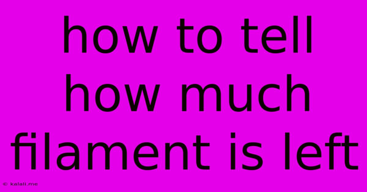 How To Tell How Much Filament Is Left