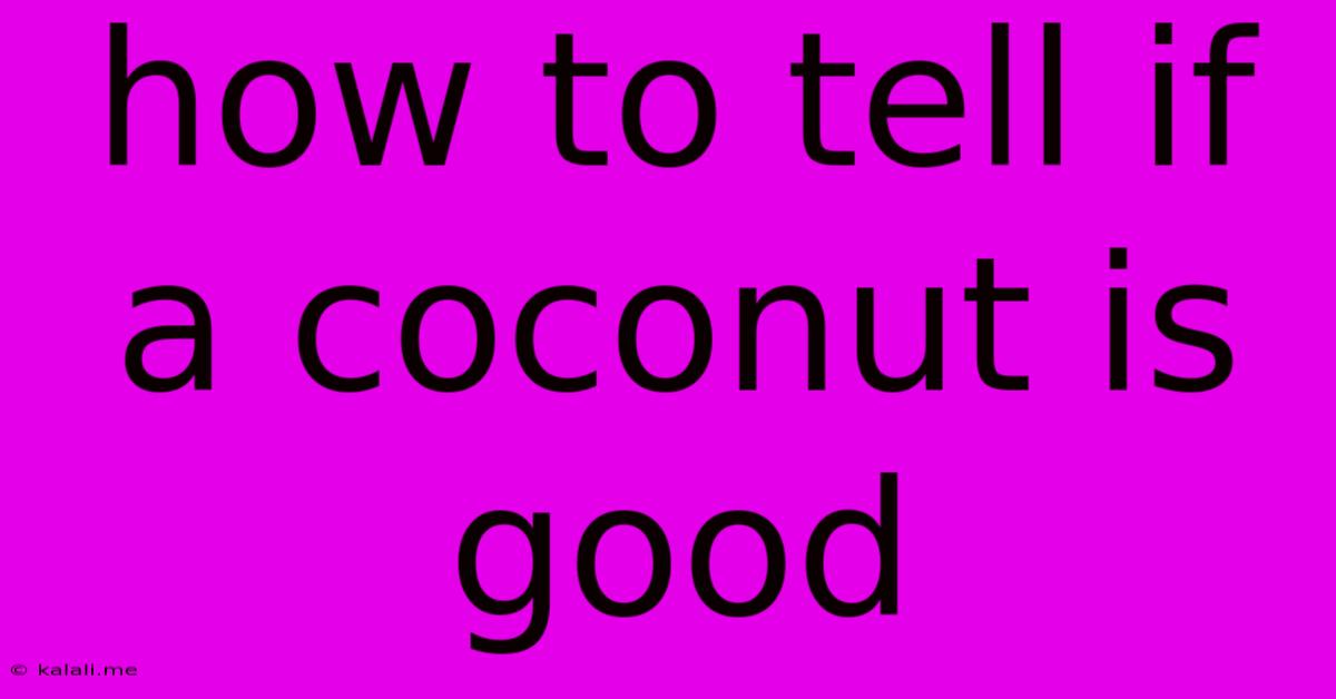 How To Tell If A Coconut Is Good