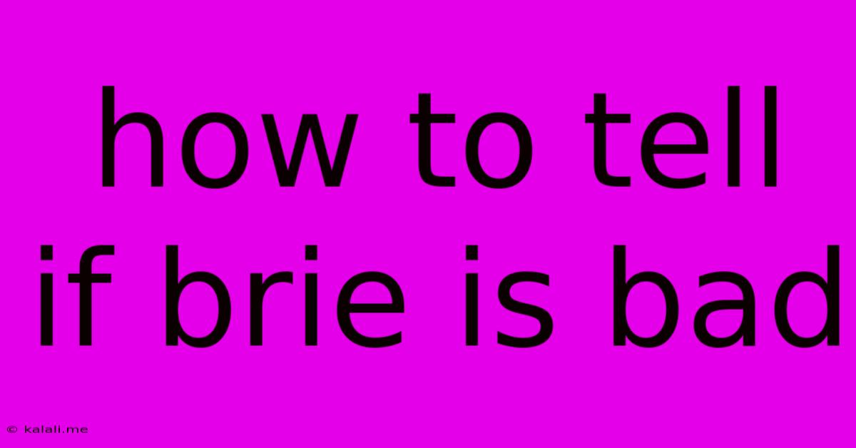 How To Tell If Brie Is Bad