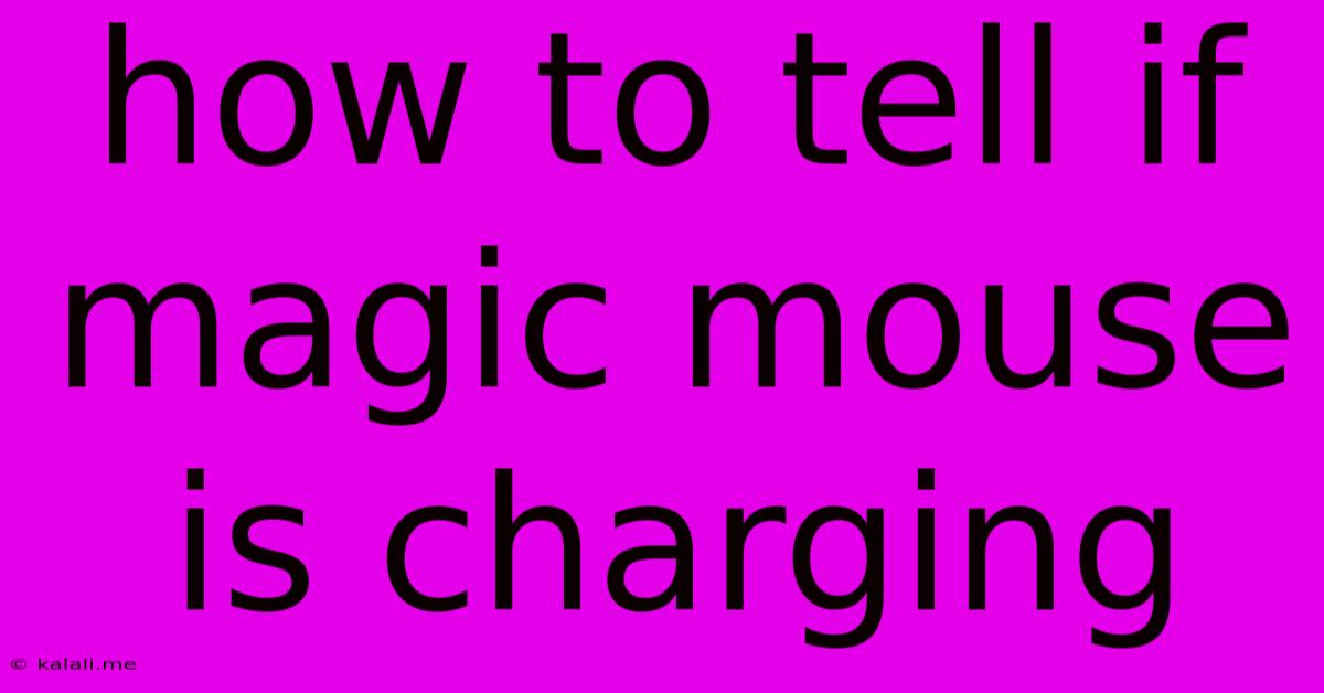 How To Tell If Magic Mouse Is Charging
