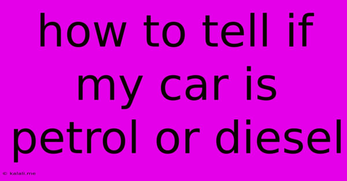 How To Tell If My Car Is Petrol Or Diesel