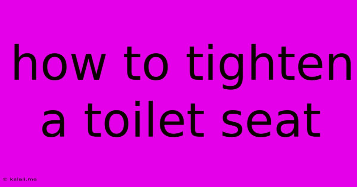 How To Tighten A Toilet Seat