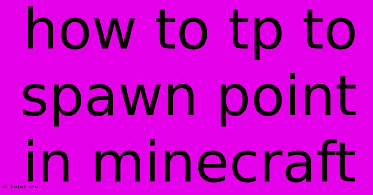 How To Tp To Spawn Point In Minecraft