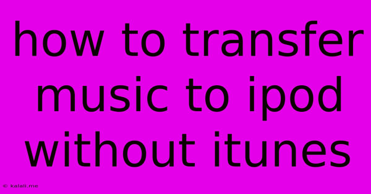 How To Transfer Music To Ipod Without Itunes