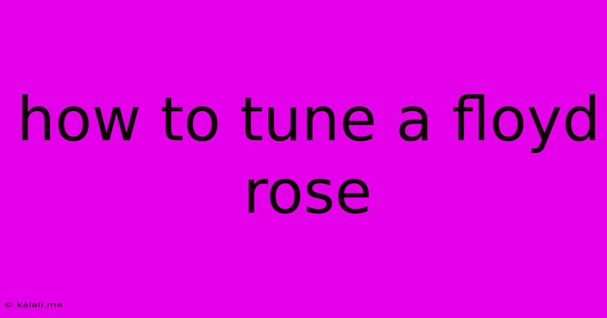 How To Tune A Floyd Rose