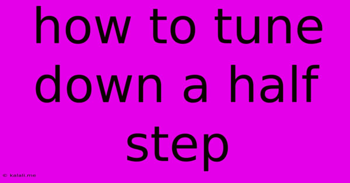 How To Tune Down A Half Step