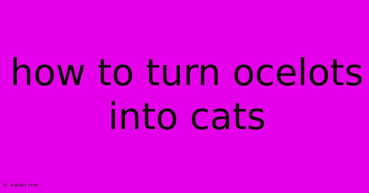 How To Turn Ocelots Into Cats