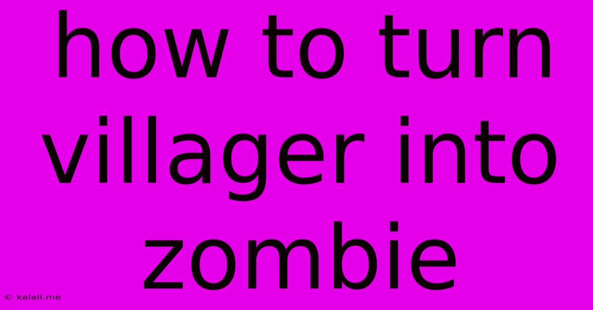 How To Turn Villager Into Zombie