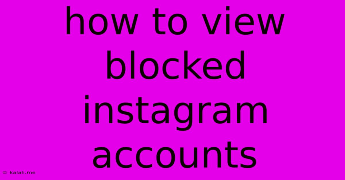 How To View Blocked Instagram Accounts