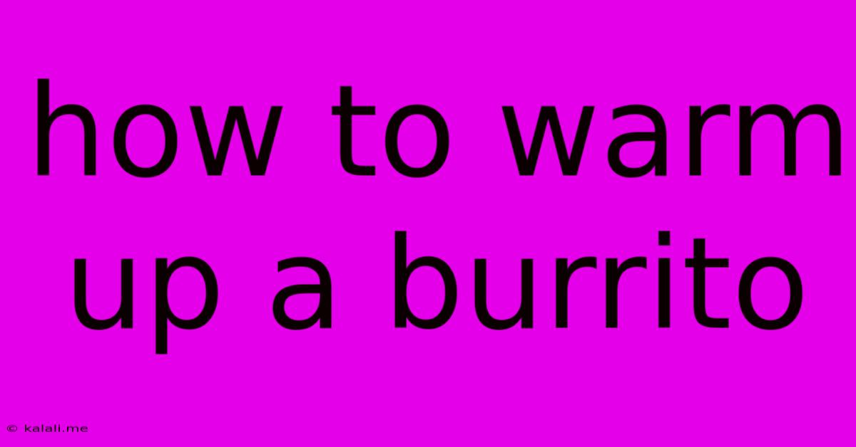 How To Warm Up A Burrito