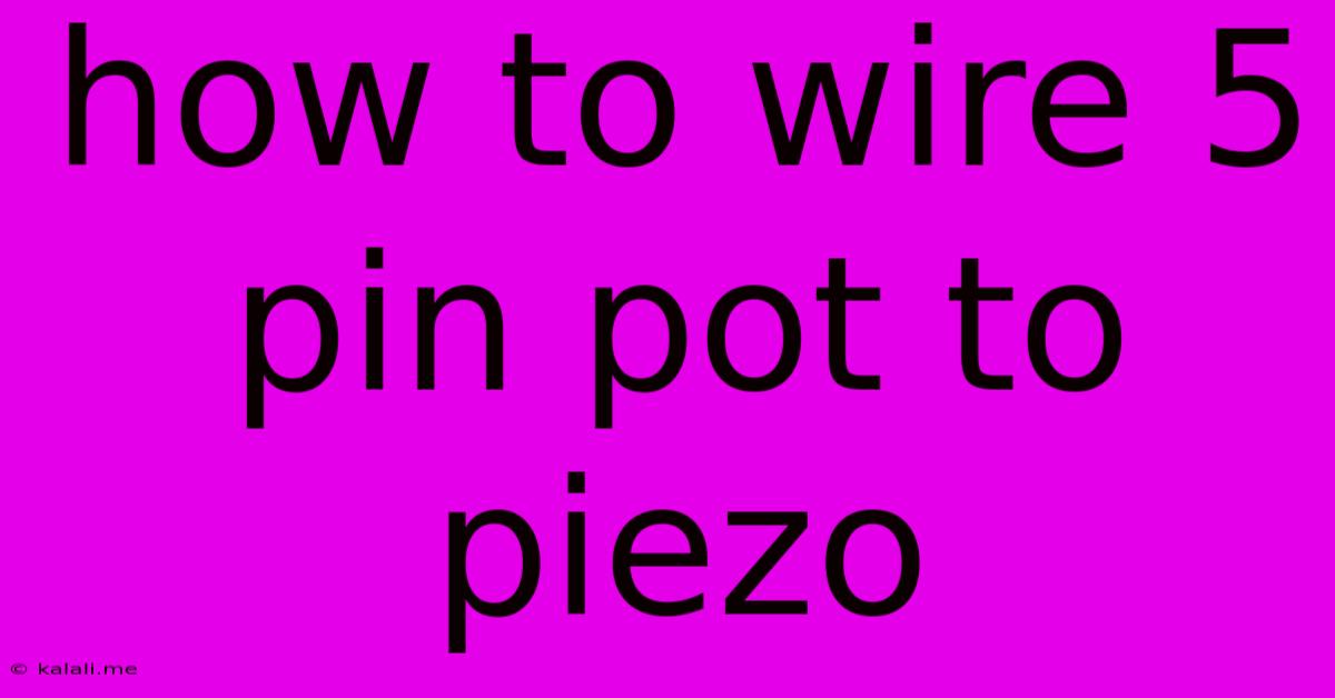 How To Wire 5 Pin Pot To Piezo