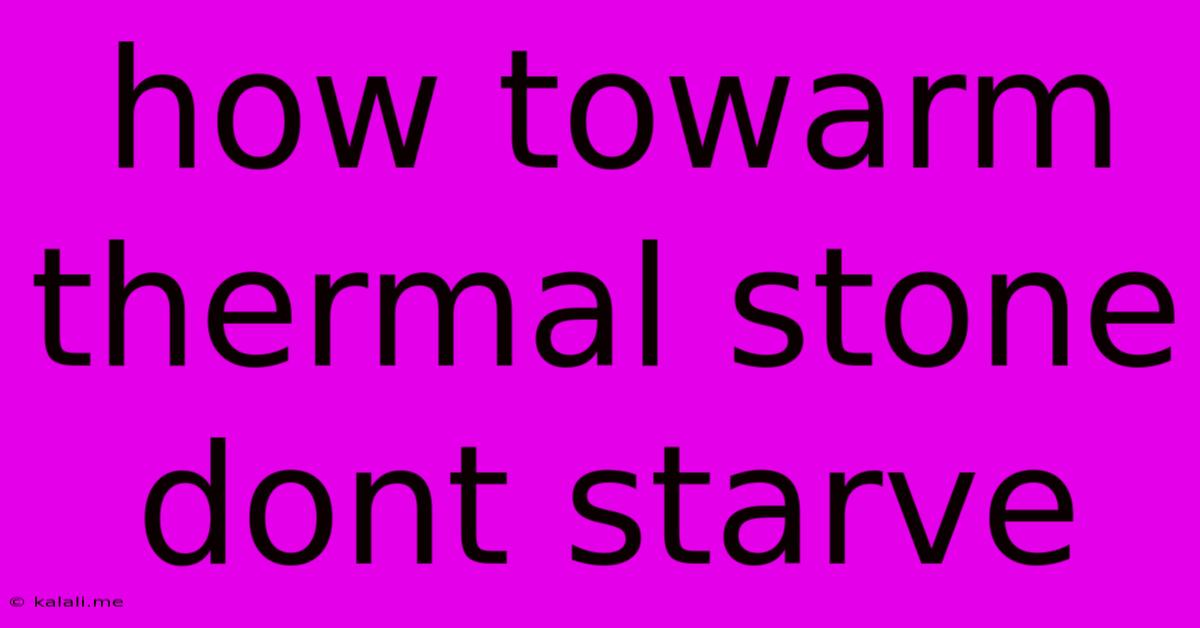 How Towarm Thermal Stone Dont Starve