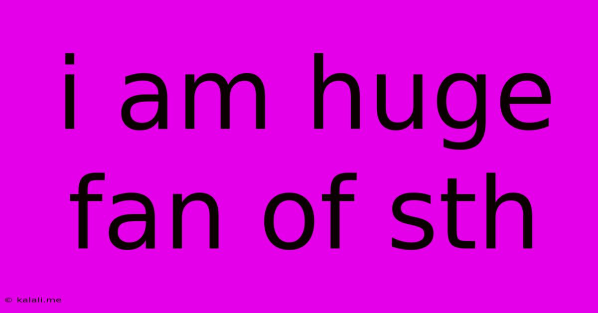 I Am Huge Fan Of Sth