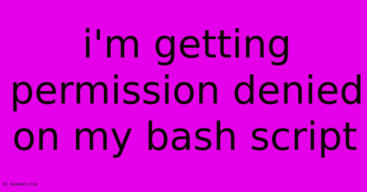I'm Getting Permission Denied On My Bash Script