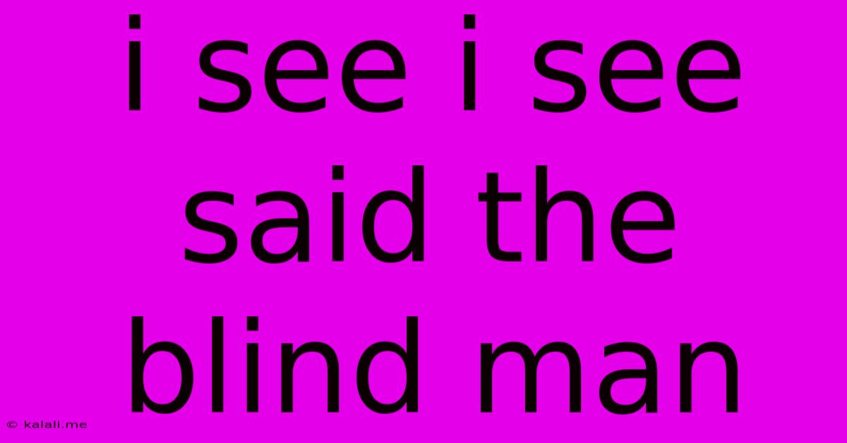 I See I See Said The Blind Man